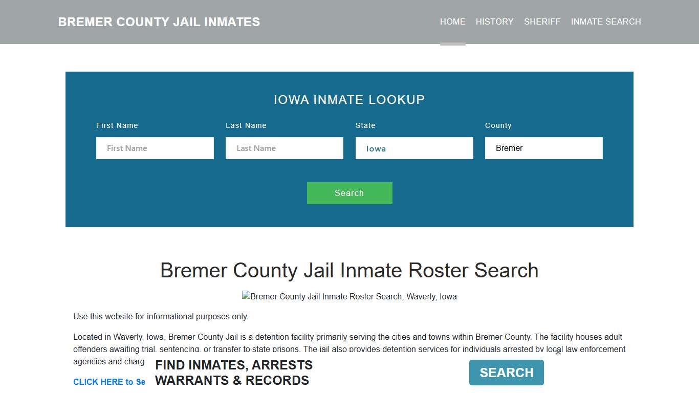 Bremer County Jail Inmate Roster Lookup, Waverly, IA